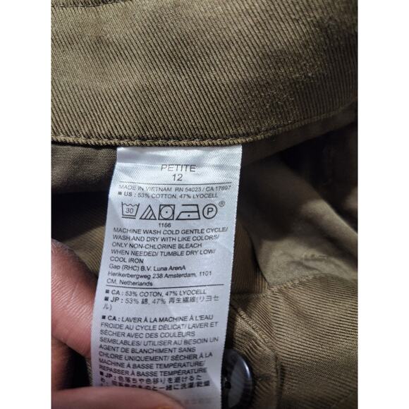 Banana Republic Wide Leg High Rise Brown Pull On Crop Pants Size 12 Petite - Picture 6 of 7